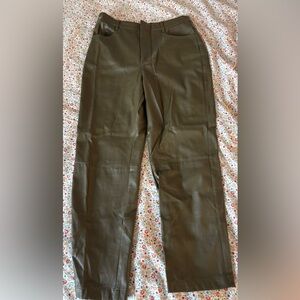 Lucy Paris Olive Green Faux Leather Pants